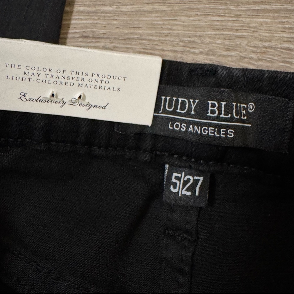 NEW JUDY BLUE pull on skinny jeans in black 5/27 high rise - Picture 8 of 11